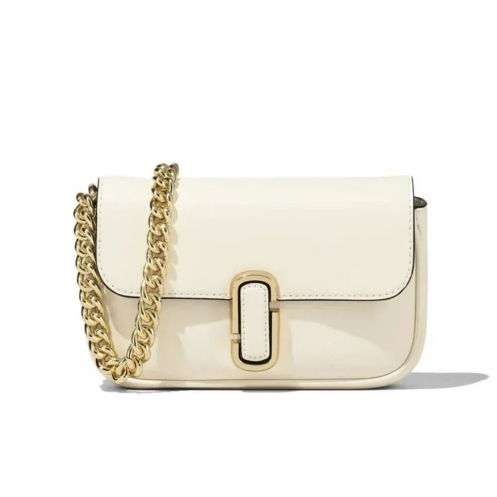 Marc Jacobs Cream Convertible Crossbody Bag with Gold Chain Mini Size